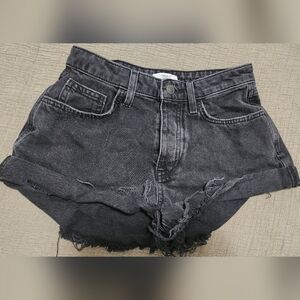 Forever 21 premium black faded distress shorts